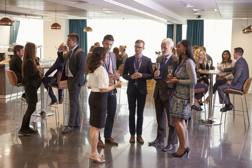 business people at a gathering